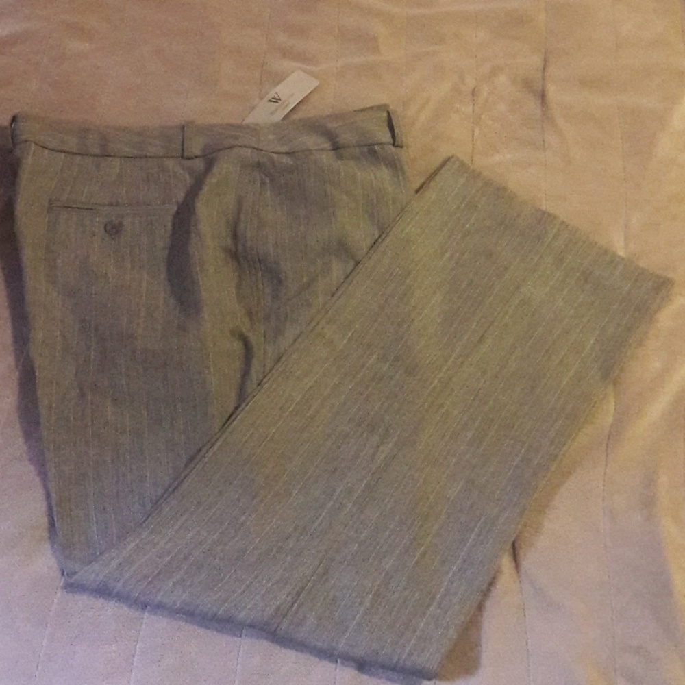 Light Grey Pinstripe Pants 16W NWT